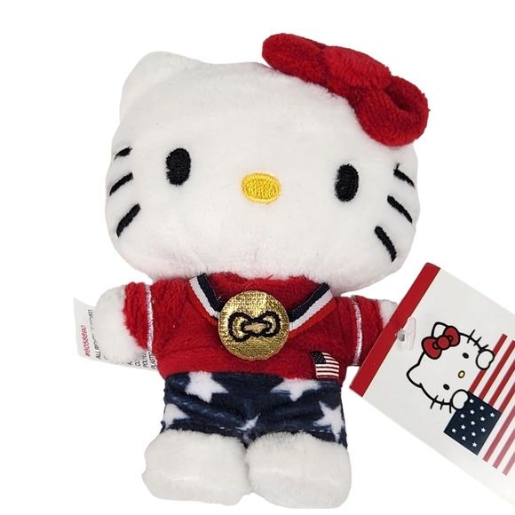 Spin Master Sanrio NWT Hello Kitty USA Olympian Gold Medal 4.5" Plush - Picture 2 of 5